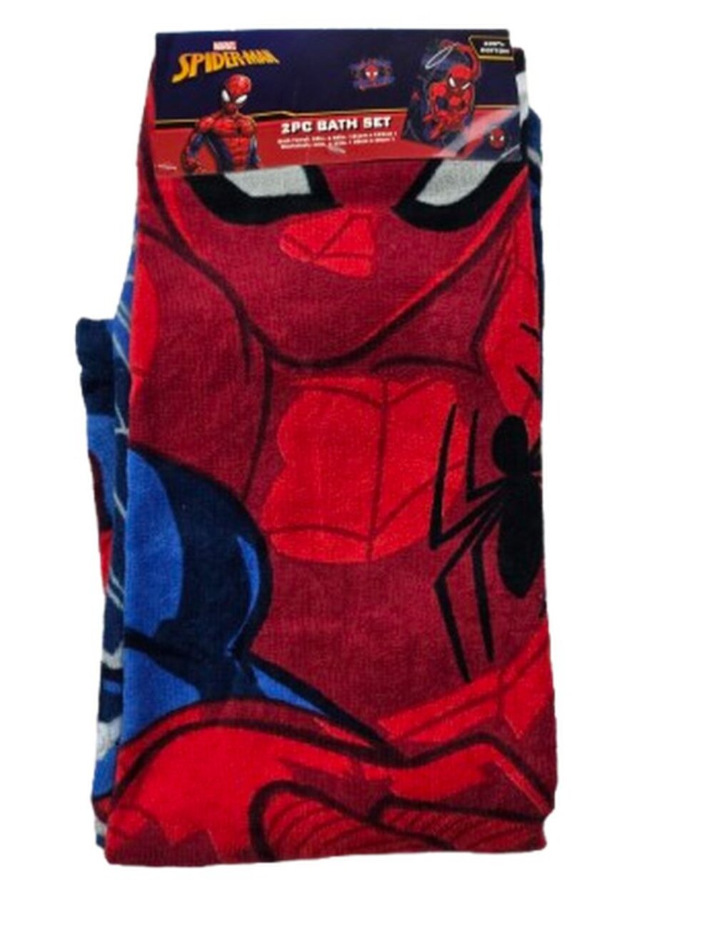 Marvel Spider-Man Kids Bath Towel 24x44 Red Blue 100% Cotton NWT Superhero